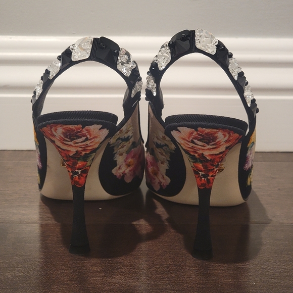 DOLCE&GABBANA FLORAL SLINGBACK HEELS (FLORAL PRINT) - Picture 4 of 10